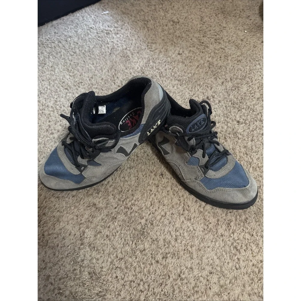 Lake 420 Sz 9 Or EU 42 Leather Mountain Bike Cycling Shoes Blue‎ Tan Clip On